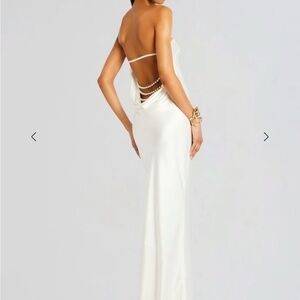 Retrofete White Sleeveless Halter Gown